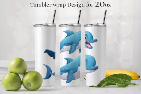 10 Dolphin Tumbler Design 20oz 806 3: Graphics & Illustrations