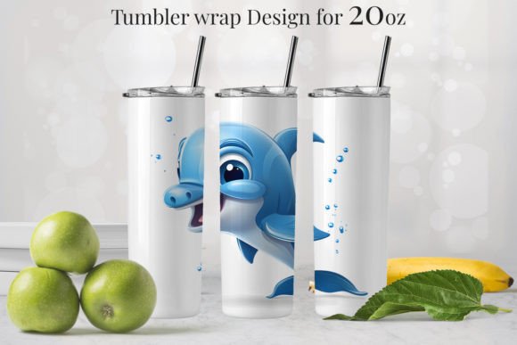 10 Dolphin Tumbler Design 20oz 806 8 Graphics & Illustrations
