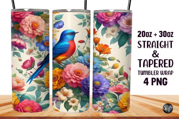 Bird and Flowers Skinny Tumbler Graphics Review