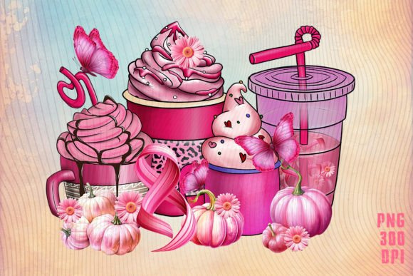 Breast Cancer Coffee Cup T-Shirt PNG: Graphics for Crafts & Cause-Driven Brands