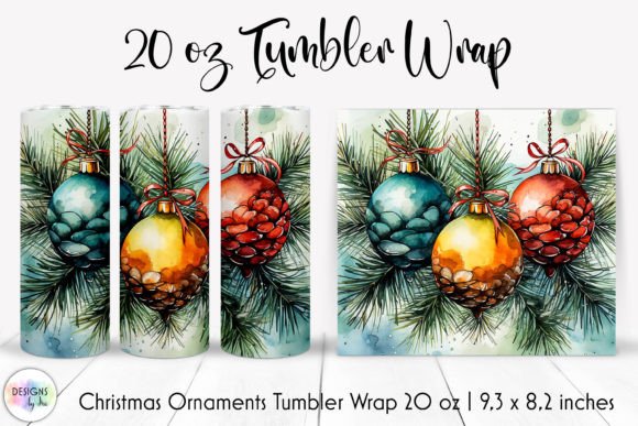 Christmas Bulbs Tumbler Wrap Design: Graphics for Festive Tumbler Wraps