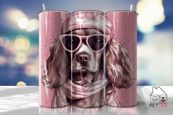 Cocker Spaniel Dog Tumbler Wrap 1: Graphics for Crafts & Branding