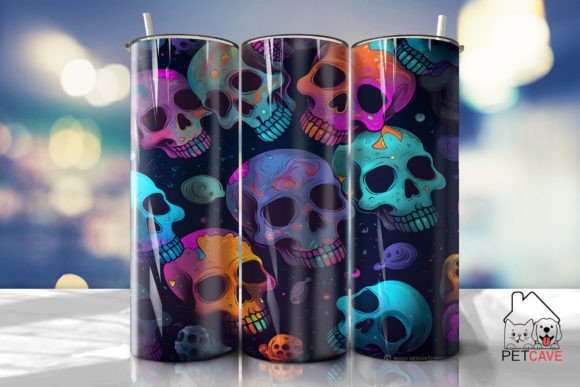 Colorful Skulls Graphics for Crafts Projects