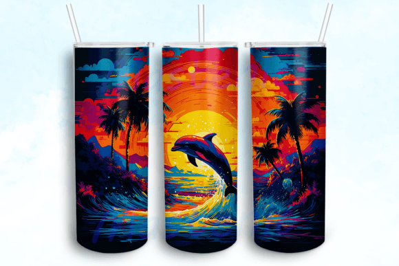 Dolphins 20 Oz Skinny Tumbler Graphics for Crafts