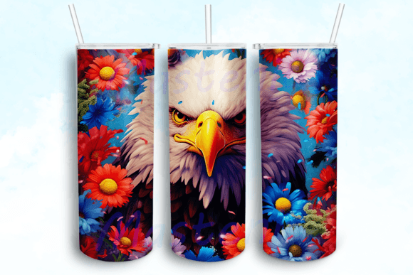 Eagle Flowers 20 Oz Skinny Tumbler Graphics for Crafts