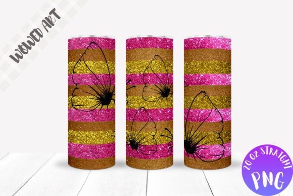 Glitter X Butterfly Tumbler Wrap: Graphics for Crafts-Driven Branding