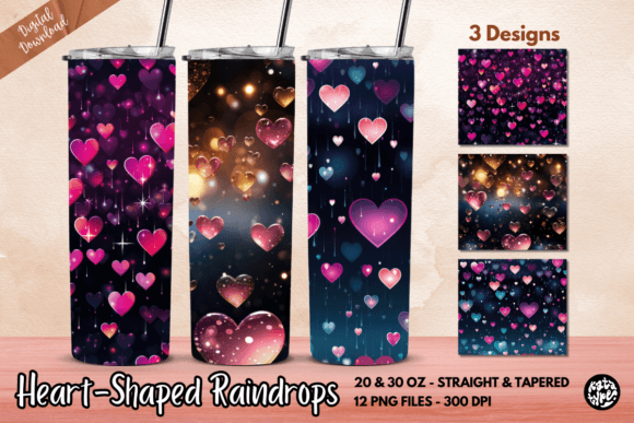 Heart-Shaped Raindrops Tumbler Wrap