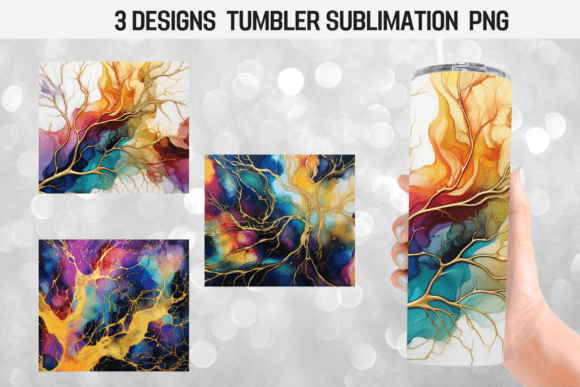Neon Alcohol Ink Tumbler Wrap: Graphics for Crafts Sellers