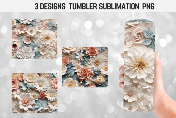 Pastel Flowers Tumbler Wrap: Graphics for Crafts & Content