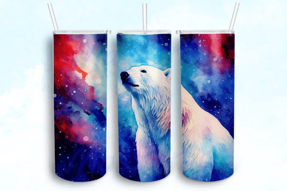 Polar Bear Tumbler Sublimation Design: Graphics for Crafts Brands
