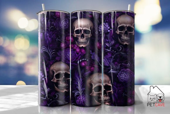 Purple Skulls Tumbler Wrap: Graphics for Crafts-Driven Branding