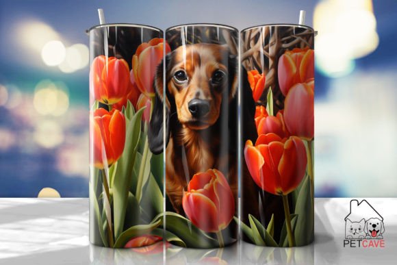 Realistic Dachshund & Tumbler Wrap: Graphics for Crafts Brands