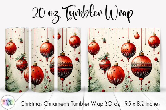 Red Christmas Bulbs Tumbler Sublimation