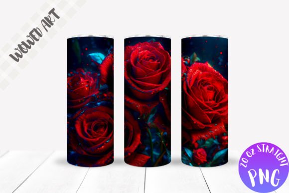 Red Rose 20oz Skinny Tumbler Wrap: Graphics for Crafts