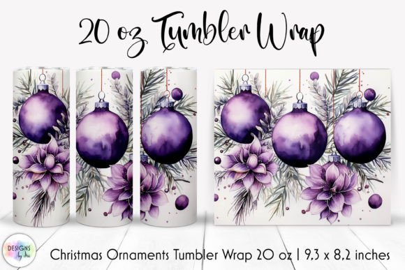 Skinny Tumbler Wrap: Christmas Bulbs Graphics