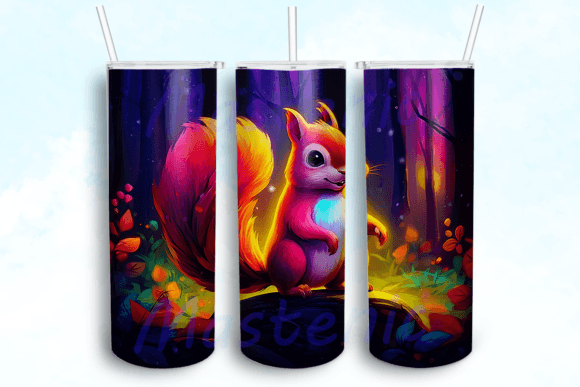 Squirrel Tumbler Sublimation Design: Graphics for Crafts Brands