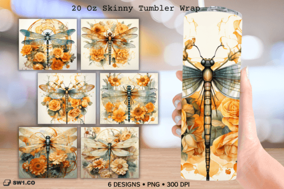 Watercolor Dragonfly Tumbler Sublimation: Graphics for Crafts-Driven Brands